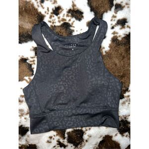Anthropologie All Fenix Longline Sports Bra Leopard Print